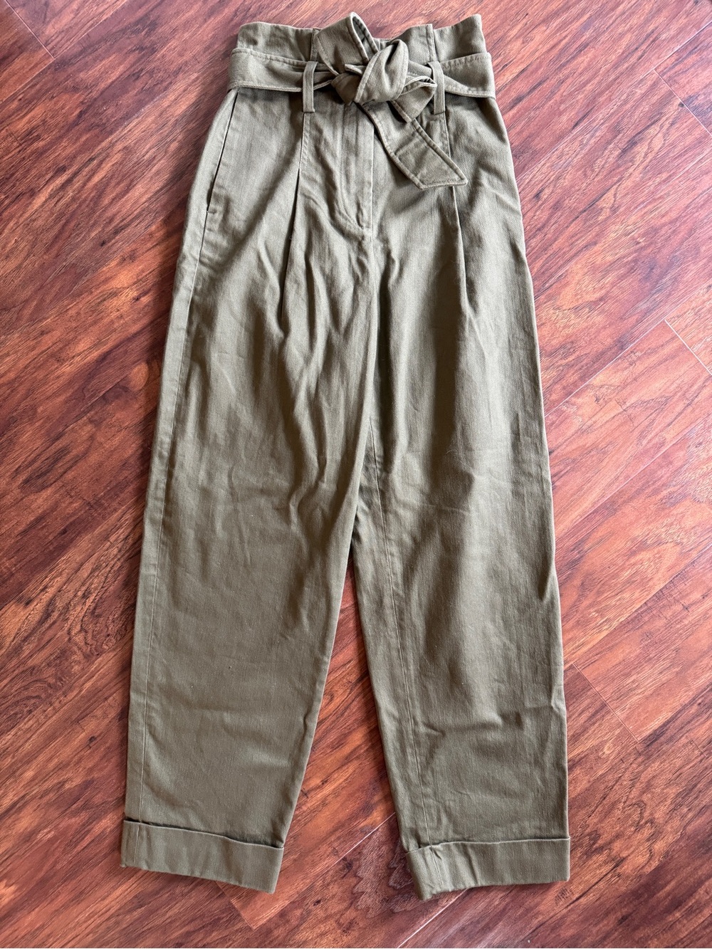 & Other Stories Dark Khaki Green High-Waist Pant
